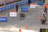 Kurt Fearnley of Australia nears the finish line 