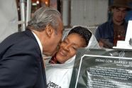 Congressman Charles Rangel greets Jackie Rowe Adams 